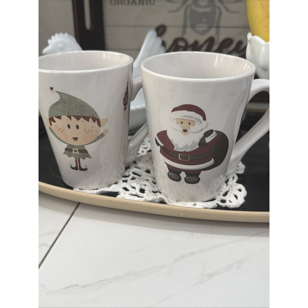 Set 2 2011 California Pantry Elf Christmas Mug – Ceramic 14 oz Coffee Tea Cup